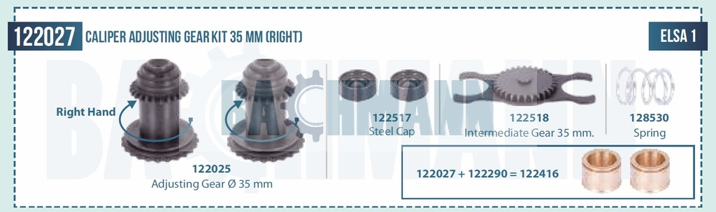 Kaliper Ayar Dişlisi Takımı 35 mm (Sağ)