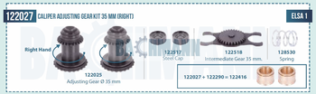 [122416] Kaliper Ayar Dişlisi Takımı 35 mm (Sağ)