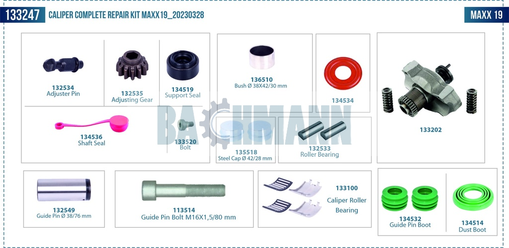 Caliper Complete Repair Kit MAXX19